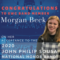 EWG Band Member accepted to the 2020 John Philip Sousa National Honors Band
