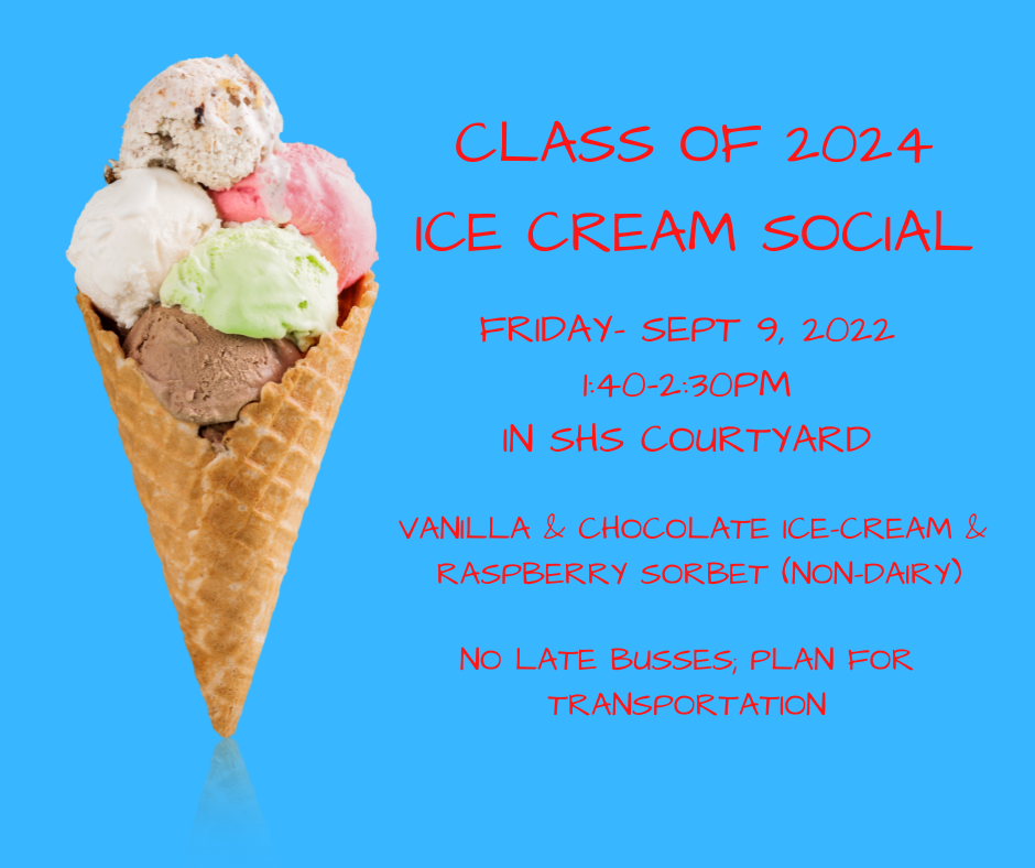 Ice-Cream Social Event Flyer- Class of 2024